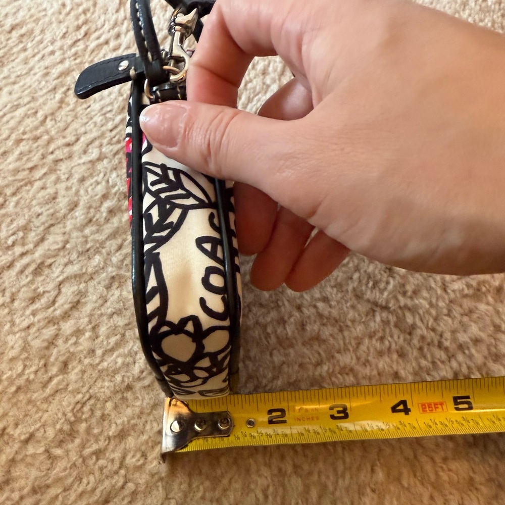 Coach Black and Red Floral Wristlet - Picture 6 of 6